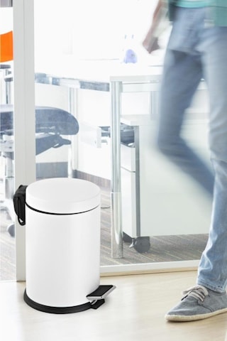 16 Lt Pedallı Çöp Kovası Beyaz