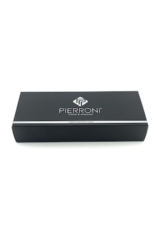 Pierroni Siyah Desenli Slim Kravat P0407 Siyah