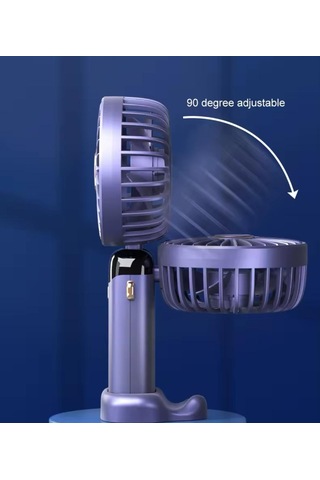 Mini El Fanı 5 Kademeli Dijital Led Göstergeli Boyun Askılı Mini Klima Vantilatör