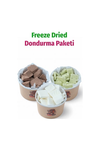 Freeze Dried Dondurma Paketi 3'lü Çikolatalı Antep Fıstıklı Sade Kurutulmuş Çıtır Dondurma Seti