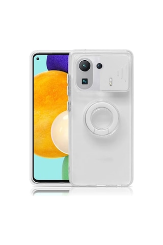 Ally Xiaomi Mi 11 Pro Pembe Silikon Kılıf Sürgülü Kamera Lens Korumalı Yüzük Standlı Mh-hs0702739023