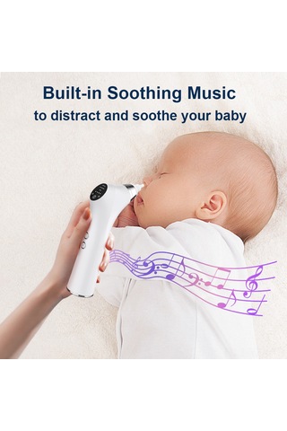 Yaozixa Bebek Elektrikli Burun Emici - 3 Seviye Emme, Sesli Sakinleştirici, Karbon Akne Temizleyici, 4 Fişli, Li-pol Batarya