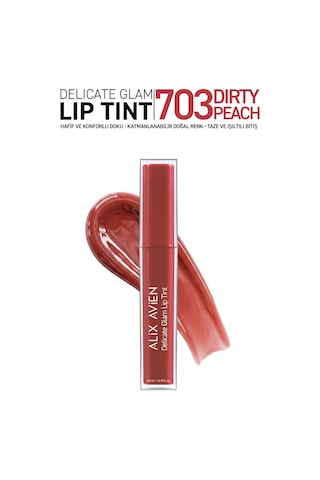 Kalıcı & Suya Dayanıklı Dudak Parlatıcı Tint - Delicate Glam Lip Tint 703 Dirty Peach Pembe