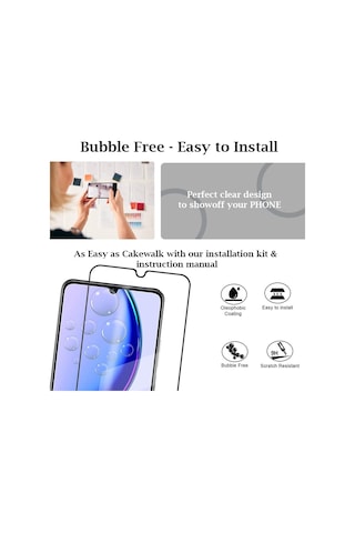 Huawei Nova Y70 İle Uyumlu Şeffaf Ekranı Tam Kaplayan 5d Cam Kırılmaz Cam Ekran Koruyucu