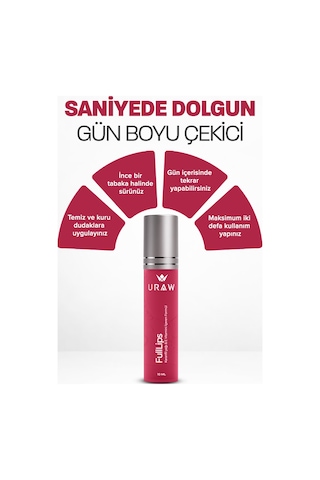 Uraw Full Lips Dolgun Görünüm ve Işıltı Etkili Dudak Dolgunlaştırıcı 10 ML