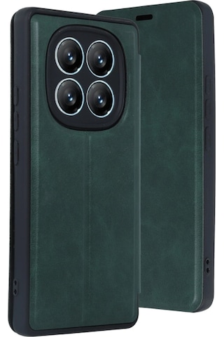 Newface Xiaomi Redmi Note 14 Pro 5g Kılıf Flip Cover - Glblseme - 40 Koyu Yeşil