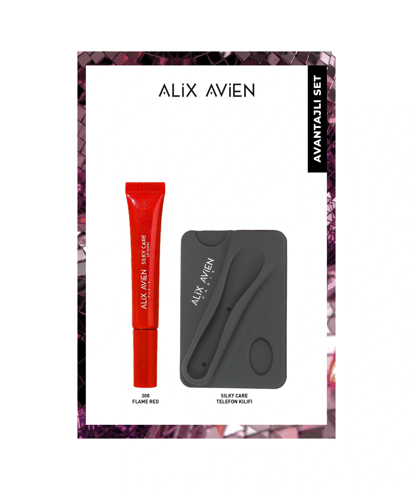 Alix Avien Koruyucu Dolgunlaştırıcı Nemlendirici Kırmızı Dudak Parlatıcısı Silky Care Kılıf Ve Lipgloss Set