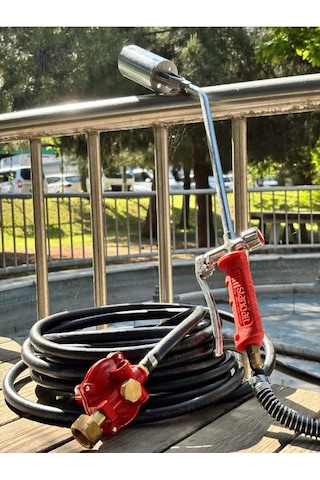 Profesyonel İzolasyon Pürmüz Şaloma Seti 51 Mm, 4 Bar, 10 Metre Hortumlu, Basınç Düşürücülü, Lpg/propan -