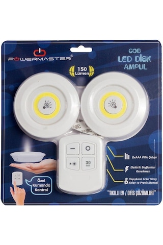 Powermaster Cob Led Kabin Ampul Kumandalı 2Li 150Lümen