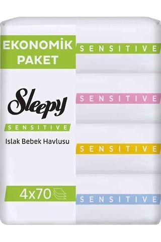 Sleepy Sensitive Islak Havlu Mendil 4x70 280 Yaprak Sleepy Sensitive Islak Havlu Mendil 4x70 280 Yaprak
