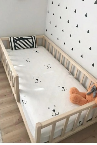 Asel Montessori Yatak Doğal Masif Çam Karyola 90x190 Yatak Uyumlu