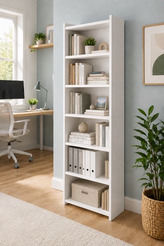 Nova 6 Raflı Beyaz Mdf Modüler Kitaplık