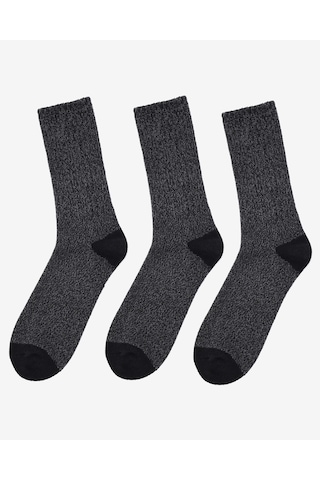 Skechers Non Terry Crew - 3'lü Paket Erkek Çorap Erkek Black Combo Çorap S116025-007 Siyah
