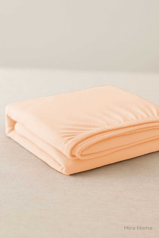 Çift Kişilik Düz Penye %100 Pamuklu Lastikli Çarşaf 200x200 Cm Battal Boy Newsheet Somon 11
