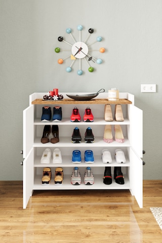 Ae-3060 Forum Beyaz/çam 4 Kapaklı, 4 Raflı, Ayakkabılık, Çok Amaç Beyaz - Atlantikçam
