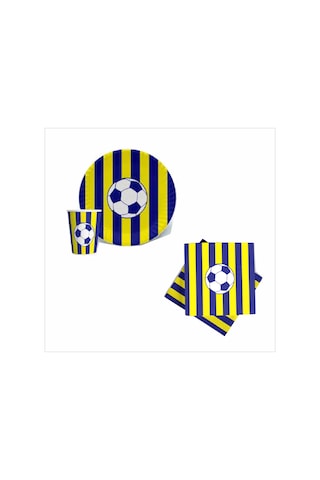 Taraftar Fenerbahçe Sarı Lacivert 8 Tabak, 8 Bardak, 10 Peçete
