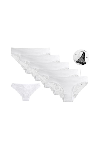 5'li Kadın Külot 6971 Beyaz