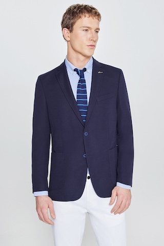 AC&Co / Altınyıldız Classics Erkek Lacivert Slim Fit Dar Kesim Mono Yaka Casual Ceket 4A0422100018LAC586N Lacivert