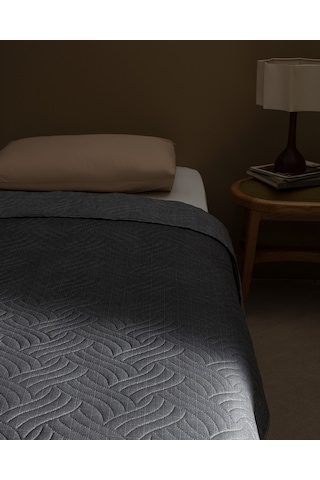Odette Çift Kişilik Yatak Örtüsü Gri