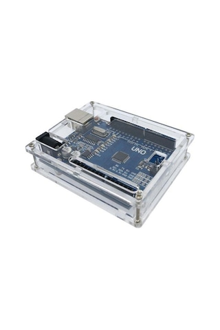 Elektronikport-Arduino Uno R3 Şeffaf Muhafaza Akrilik Kutu