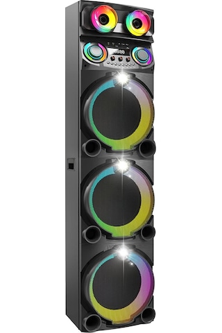 Zore Gd-3127 Dijital Led Göstergeli Mikrofonlu Rgb Tws Üçlü 12 İnç Stereo Bass Kablosuz Karaoke Hopa