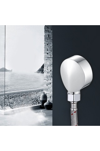 G1/2 Pirinç Yuvarlak Şekilli Duş Hortumu Çıkış Bağlantısı Banyo Duş Aksesuarları Diğer