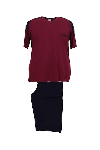 Erkek Büyük Beden Battal Boy Tişört-Kapri Pijama Takımı (545824295)