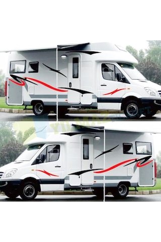 Karavan Çekme Desen Çizgi Oto Sticker Yapıştırma Modifiye Etiket