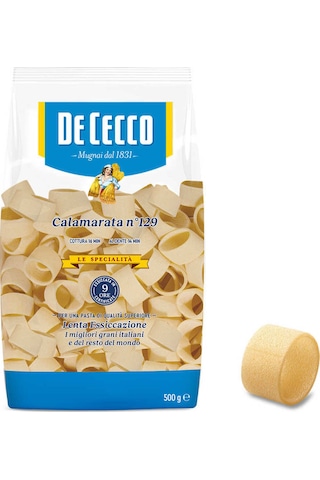 De Cecco Calamarata 500 G İtalyan Makarna, Sos Tutucu Halka Form