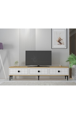 Tsa1801db - Yuka Tv Stand Safirmeşe-beyaz 180cm Safirmeşe-beyaz