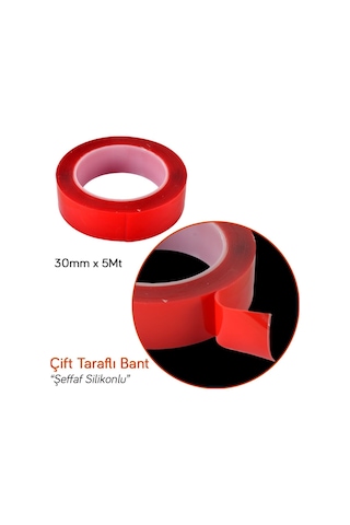 Carpi 30 Mm x 5 Mt Çift Taraflı Silikonlu Bant Şeffaf Br6570177