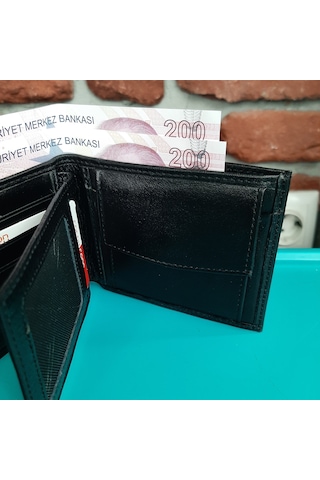 Gvnbag Hakiki Deri Erkek Bozuk Para Gözlü Siyah Cüzdan Gvn-0115 Siyah