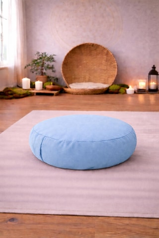 Yuvarlak Zafu Meditasyon Minderi & Bolster Minderi İkili Yoga Meditasyon Minder Seti Mavi