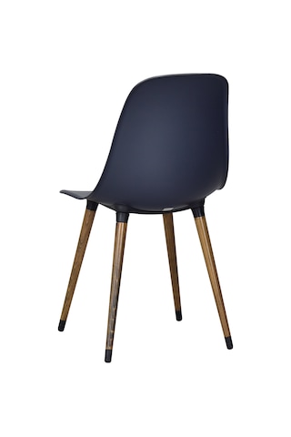 Vilinze Eames Kestane Ahşap Ayak Plastik Füme Sandalye Eames-beyaz Füme - Kestane