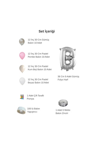 Bride To Be Tema Gümüş Folyo Harf Pembe Beyaz Gümüş Kum Beji Balonlu Pompa Hediyeli Süsleme Gümüş - Pembe