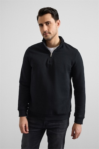 Süvari Siyah Regular Düz Yarım Balıkçı Yaka Sweatshirt Ssw2013700001-s09 Siyah