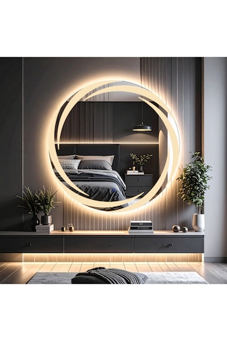 Whirilwind Günışığı Lazer Kumlamalı Lavabo & Banyo Aynası Dokunmatik Sensörlü 80 X 80