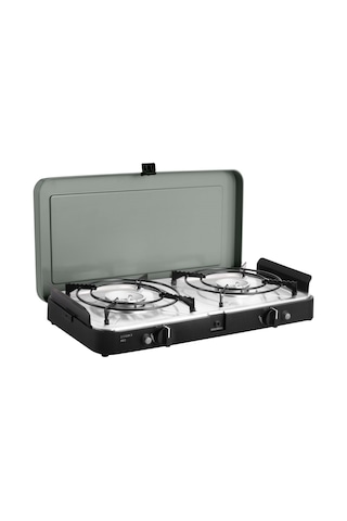 Cadac 2 Cook 3 Pro Kamp Ocağı - 2 Brülörlü, Piezo Ateşleme, Rüzgarlıklı, Dış Mekan Kullanımına Uygun Siyah