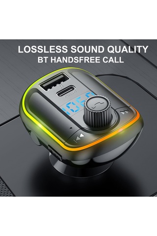 Leezsing Araç Bluetooth Fm Vericili Mp3 Çalar - Hızlı Şarj Pd18w, Renkli Ortam Işığı, Ses Asistanı