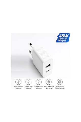 45w Ultra Hızlı Şarj Adaptörü Omıx X300 Uyumlu Qc 3.0 + Pd
