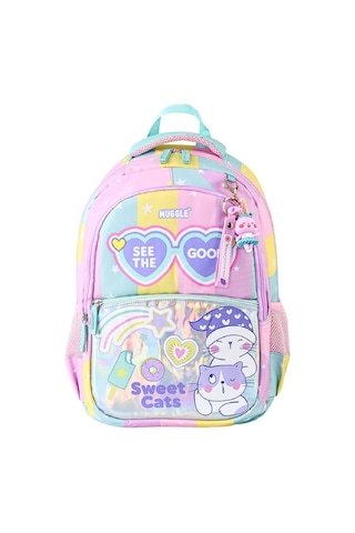Muggle 3 Bölmeli Good Be Kind Okul Sırt Çantası Pembe-yeşil Mu-5735 Pembe - Yeşil