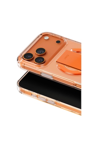 Apple Uyumlu iPhone 17 Pro Max Kılıf Heldro Tutma Bandı Ve Bilek Askısı Premium Yüksek Dayanıklı Koruma Kapak Turuncu