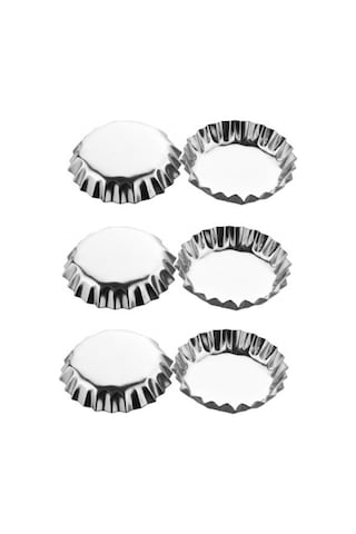 6'lı Tartolet Kek Kalıbı Büyük Boy Metal Büyük Tartolet Muffin Kek Cupcake Kurabiye Tart Kalıbı Meta Diğer