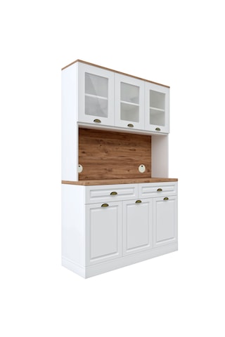 Gözde Kahve Köşesi - 140 Cm Mdf Mutfak Dolabı - Led Aydınlatmalı