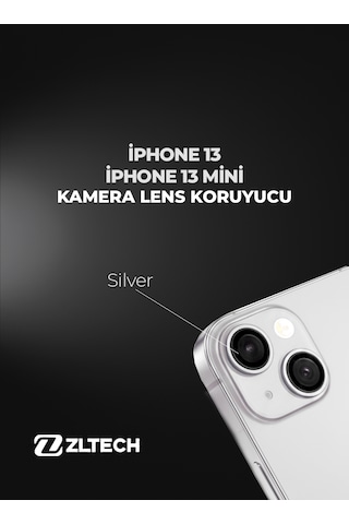 İphone 13/13mini Uyumlu Kamera Lens Koruyucu Gümüş