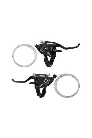 Teltree Alüminyum Alloy Bisiklet Vites Kontrolü Seti - Sol 3 Vites Sağ 7 Vites, Kesin Vites Değişimi, Şeffaf Gösterge, Dayanıklı