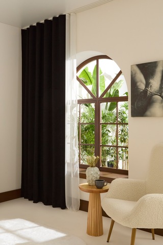 Kaşmir Home Holly Ada Fon Perde Koyu Siyah 150x270 Cm Siyah