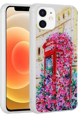 Apple Uyumlu iPhone 11 Kılıf Simli Desenli Kamera Korumalı Parlak Popy Kapak - Kalp Kalp Kalp