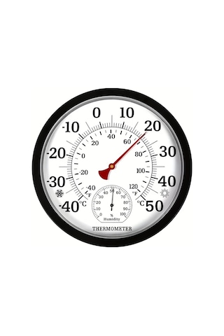 Motion003 25cm Siyah Ev Bahçe Termometresi Kablosuz Nemölçer Abs Malzeme Pil Gerektirmez
