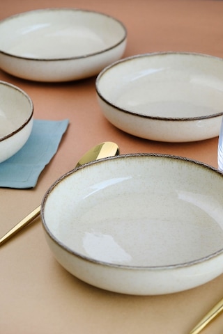 Kütahya Porselen Moderna Çukur Tabak Tarçın 20cm 6 Lı Diğer